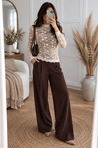 Cozy damen bluse spitze beige - cozy,