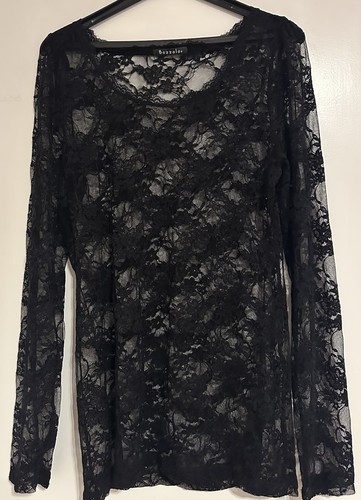 Bozzolo spitzen shirt schwarz - spitzen,