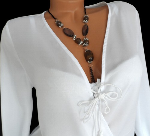 Chiffon bluse weiß - chiffon,
