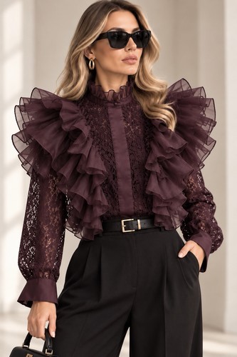 Damen bluse bordeaux - damen,