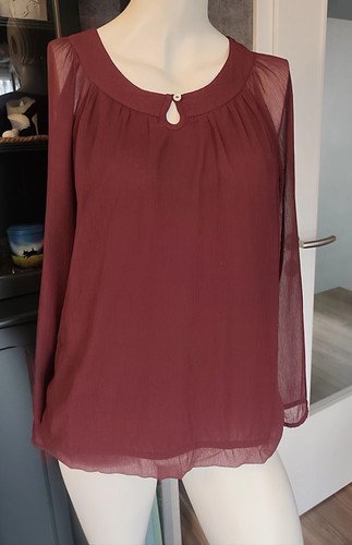 Damen bluse teiltransparent - damen,