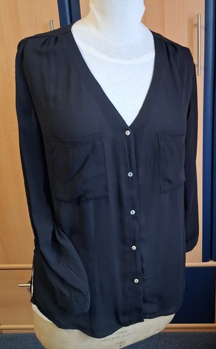 Schwarze transparente bluse - transparente,