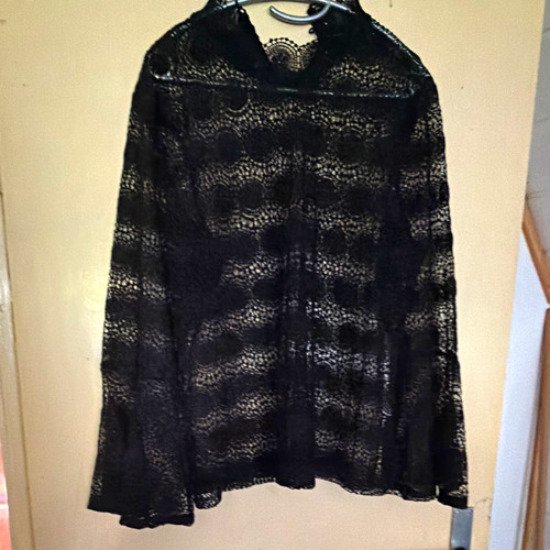 Damen spitzenbluse schwarz - damen, xl