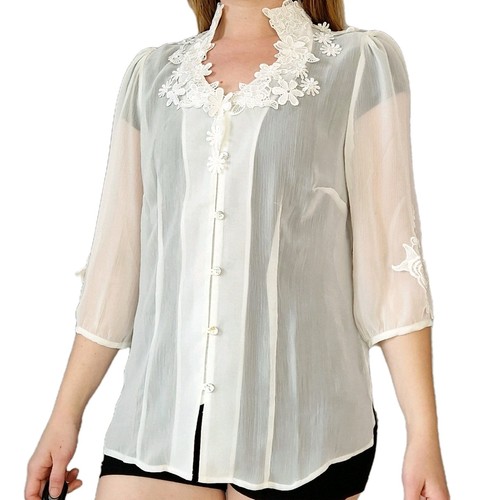 Transparente vintage bluse - transparente,