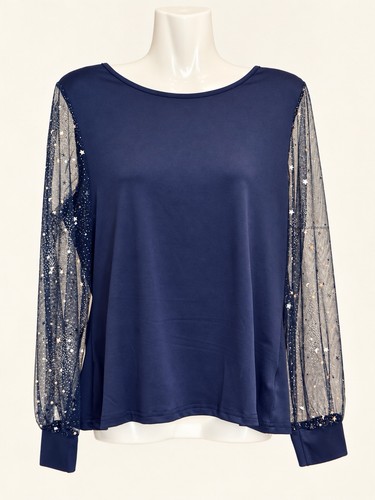 Damen bluse dunkelblau mit - damen,