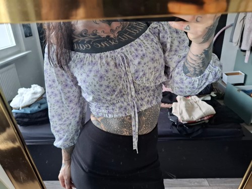 Damen crop bluse - crop,