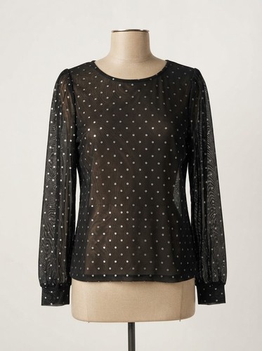 Schwarze mesh bluse - schwarze, mit