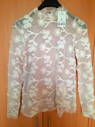 Salsa jeans spitzenbluse - jeans, m