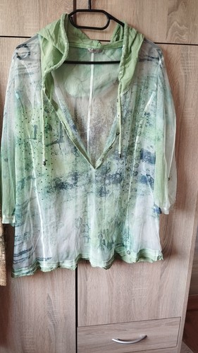 Tredy transparente bluse grün - transparente,