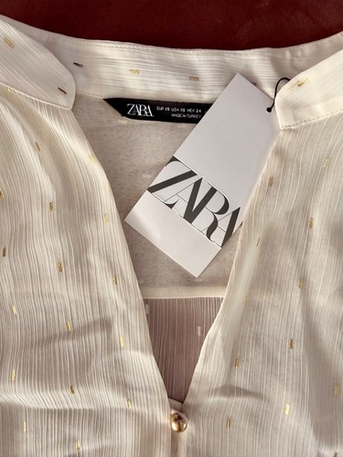 Zara bluse ecru creme - zara, gold