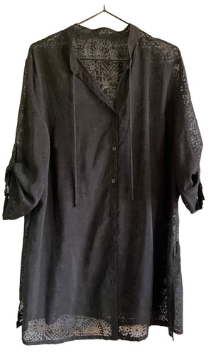 Schwarze bluse transparent - schwarze,